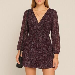 Express printed long sleeve/ sheer sleeve romper ❤️